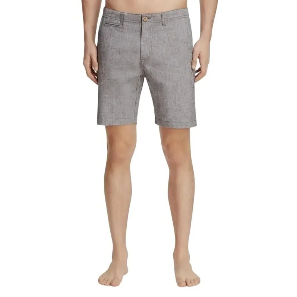 Oxford Lads Men’s Light Gray‎ Chambray Cotton Linen Casual Basic Shorts Size 38